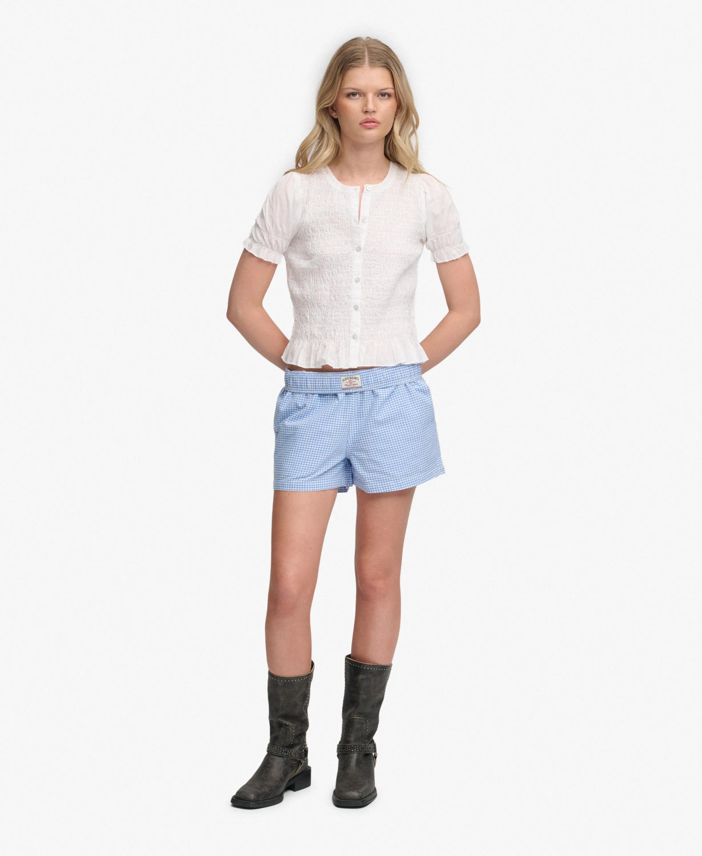 superdry Short Sleeve Smocked Top in 100% cotone – Slim fit 3/5