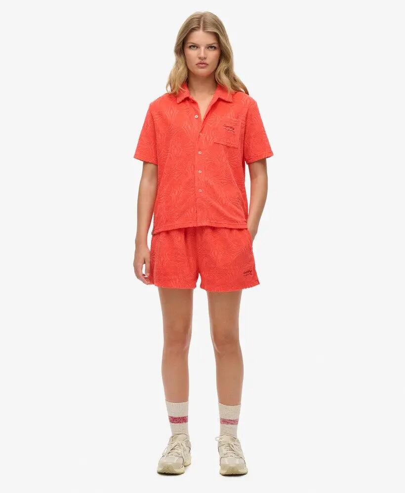 superdry Country Club Towelling Shirt in cotone-poliestere Pastelline Coral 2/7