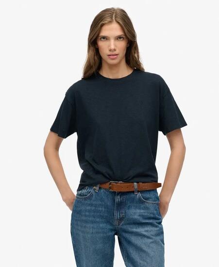 superdry Studios Crew T-Shirt — coupe relaxed, manches tombantes – ECLIPSE NAVY