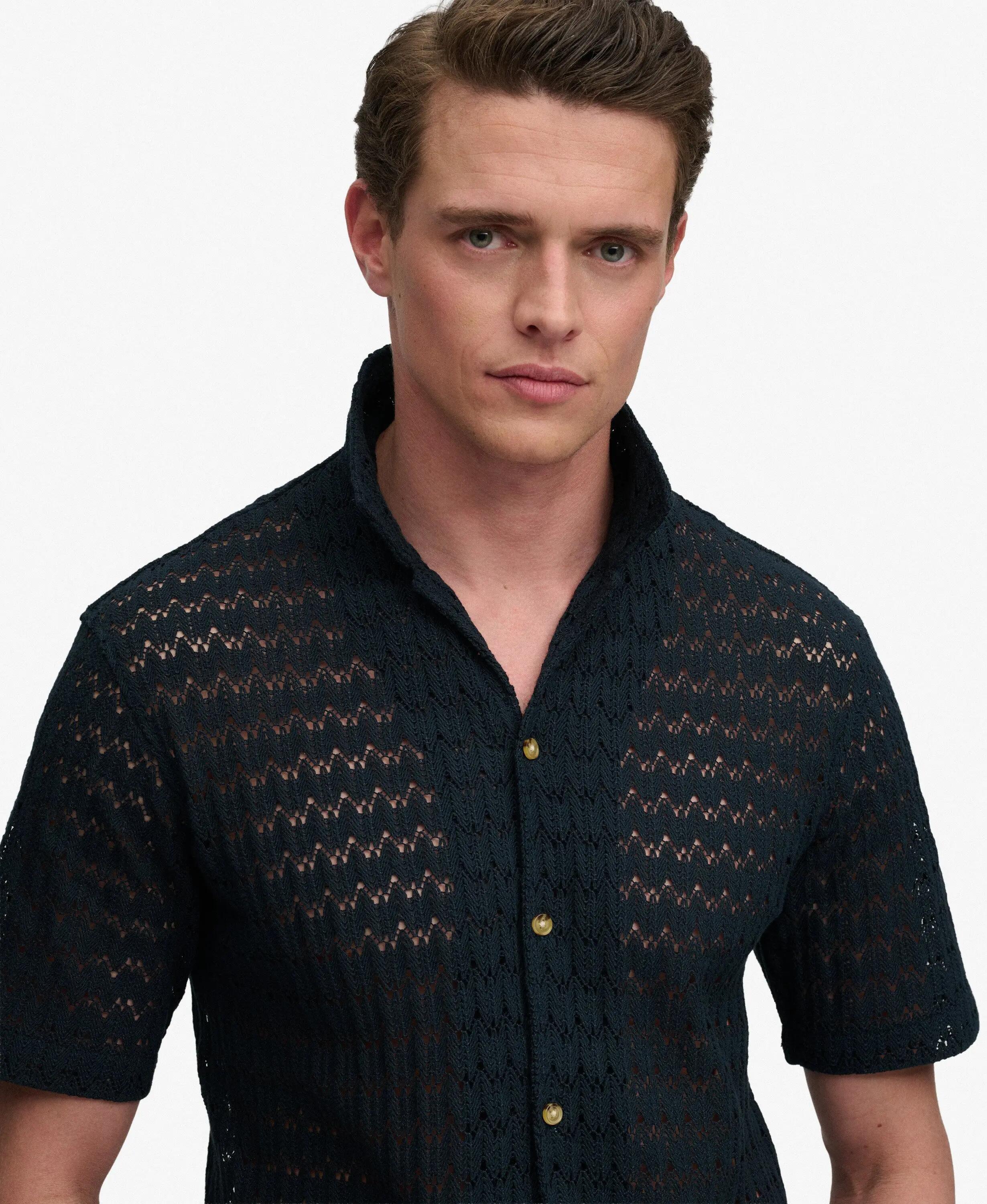 superdry Koszula Dzianinowa z Strukturą Navy Crochet 4/5