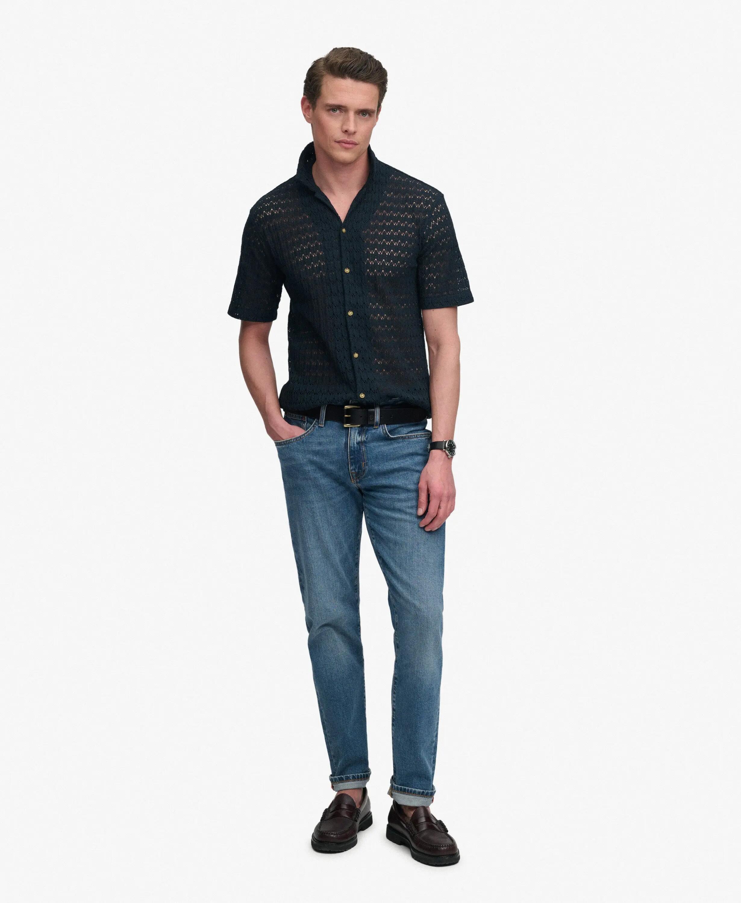 superdry Koszula Dzianinowa z Strukturą Navy Crochet 3/5