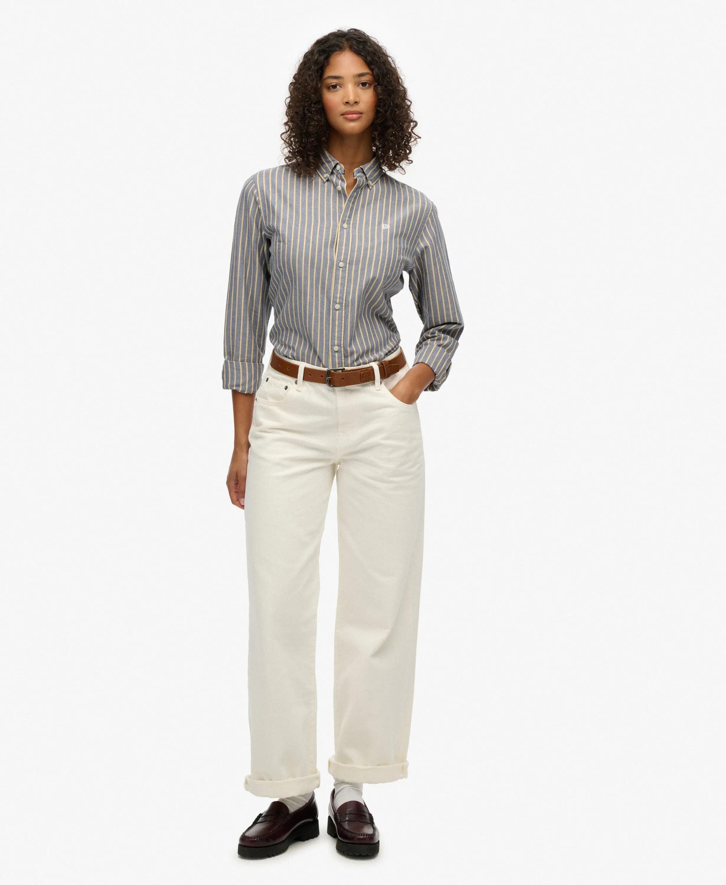 superdry Dopasowana koszula Oxford z długim rękawem 3/7