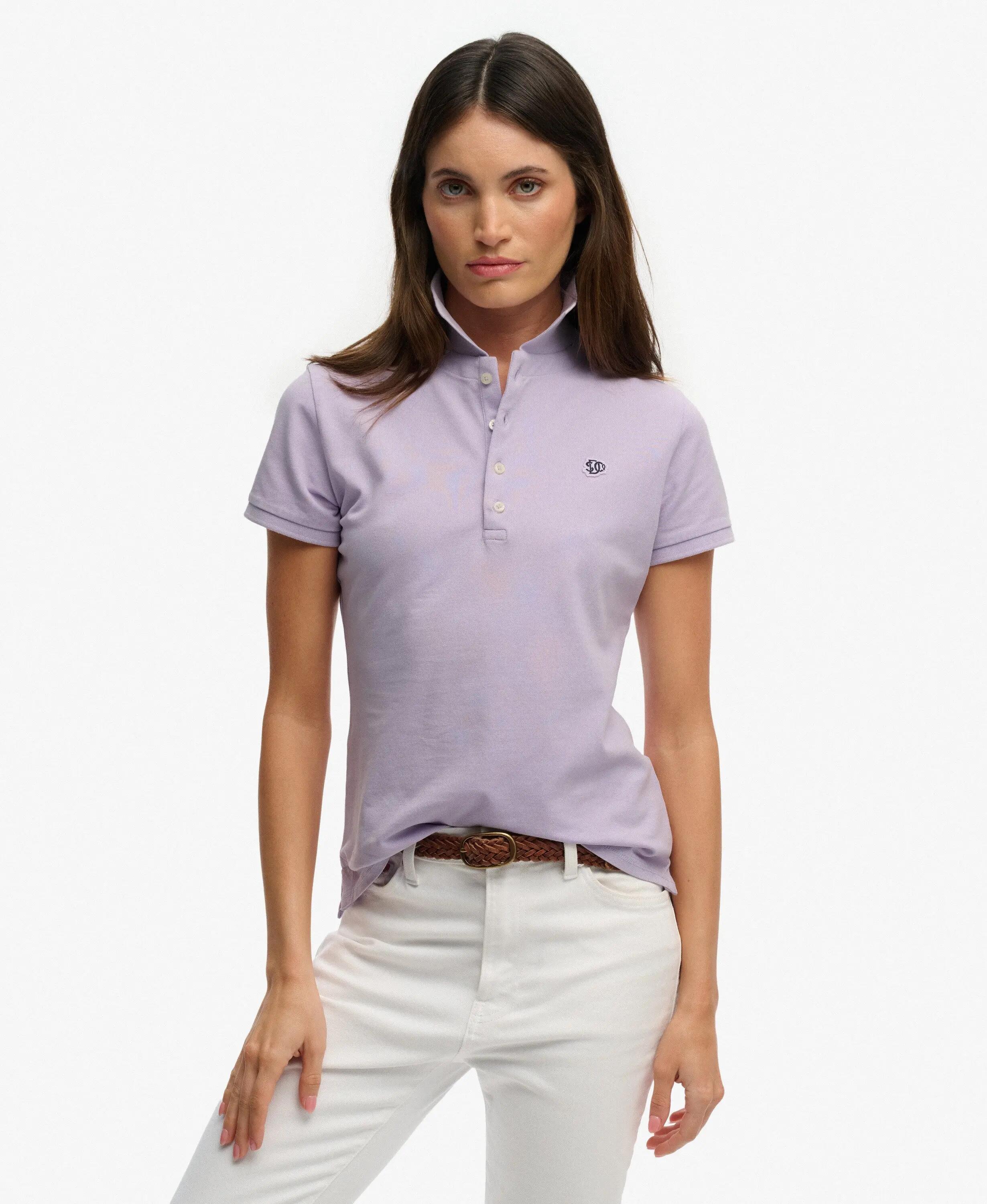 superdry Polo Heritage Slim Fit pour femme – slim, col droit – Parma Violet 2/7