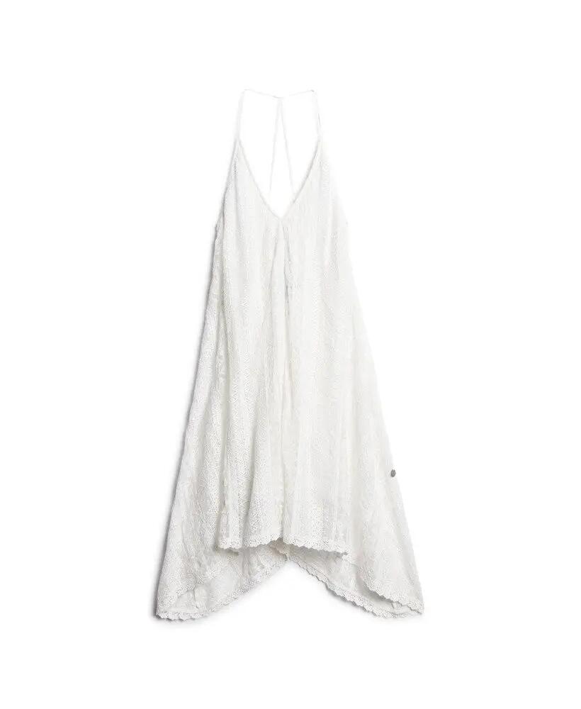 superdry All Lace Midi Dress – Vestido midi em renda Off White 7/7