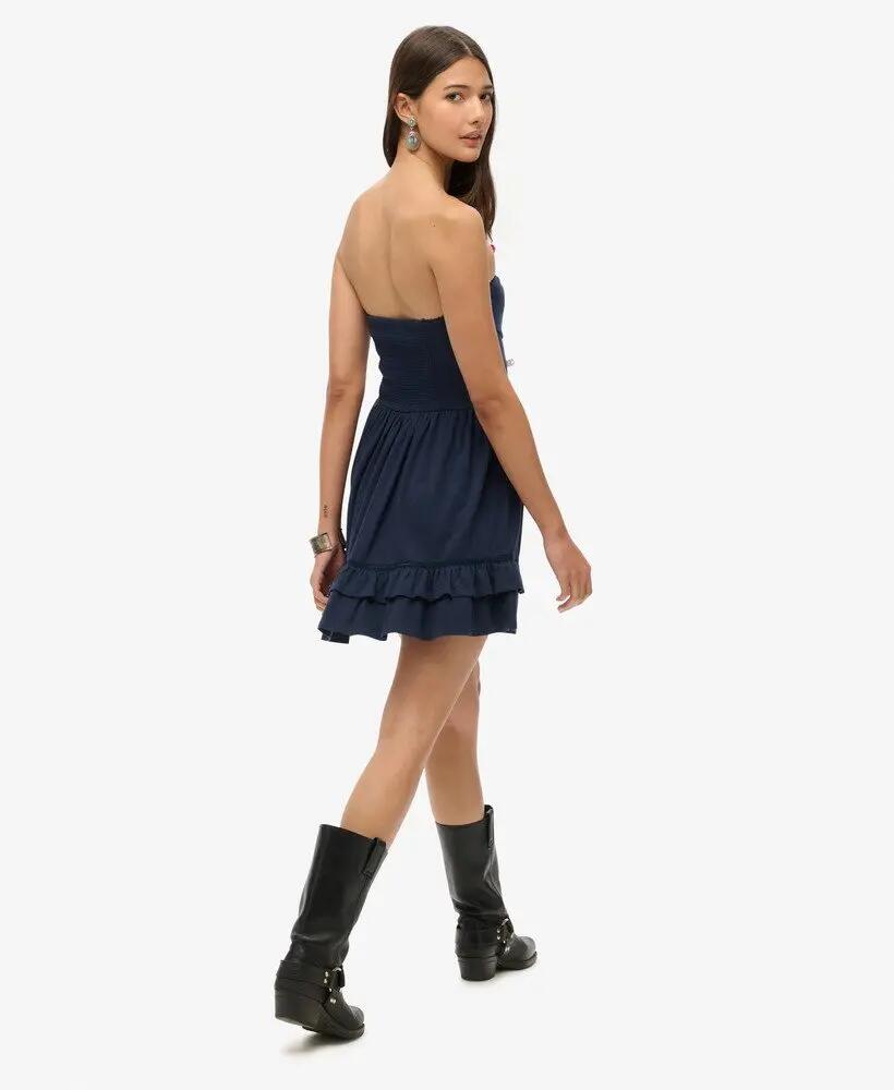 superdry vestido curto bandeau 50s em renda - Richest Navy 5/7