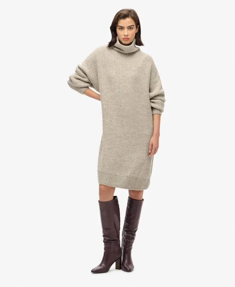 superdry Vestido camisola canelado Chunky 2/6