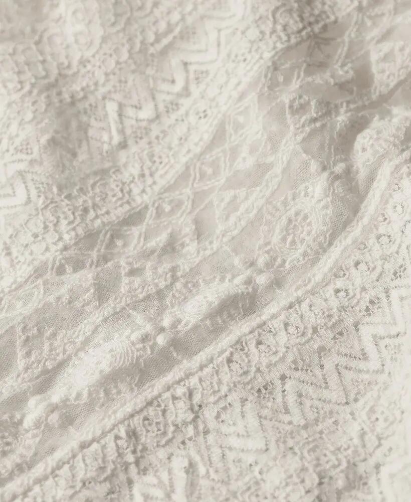 superdry All Lace Midi Dress – Vestido midi em renda Off White 6/7