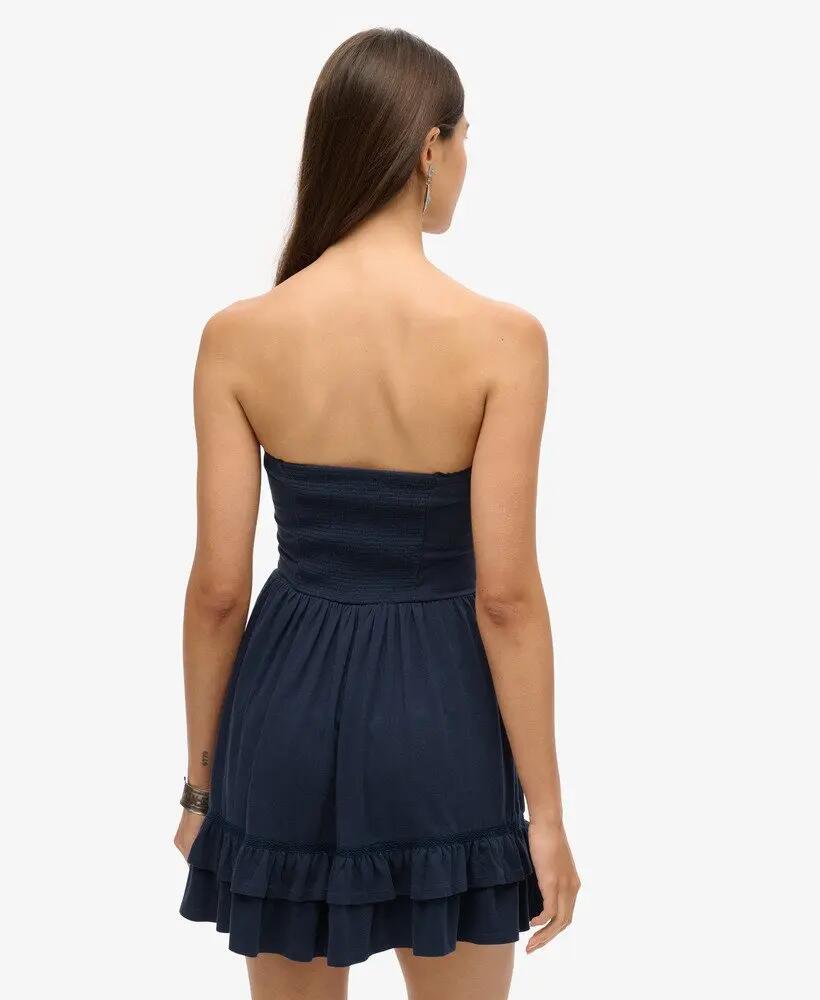 superdry vestido curto bandeau 50s em renda - Richest Navy 4/7