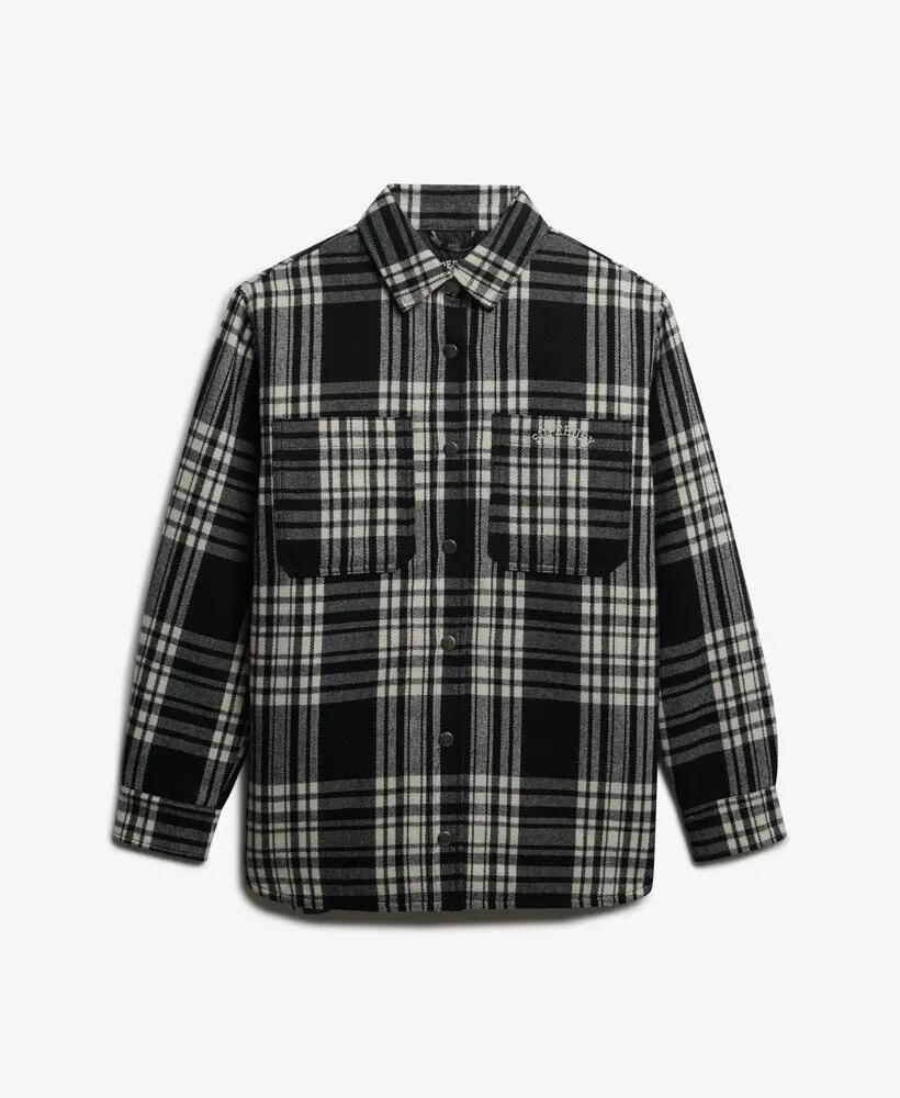 superdry Camicia Check Lined oversize in misto lana 7/7