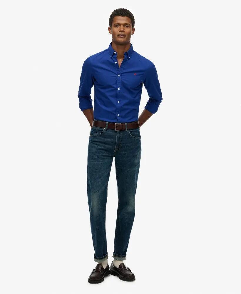 superdry Klasyczna koszula Oxford z długim rękawem z bawełny organicznej 3/6