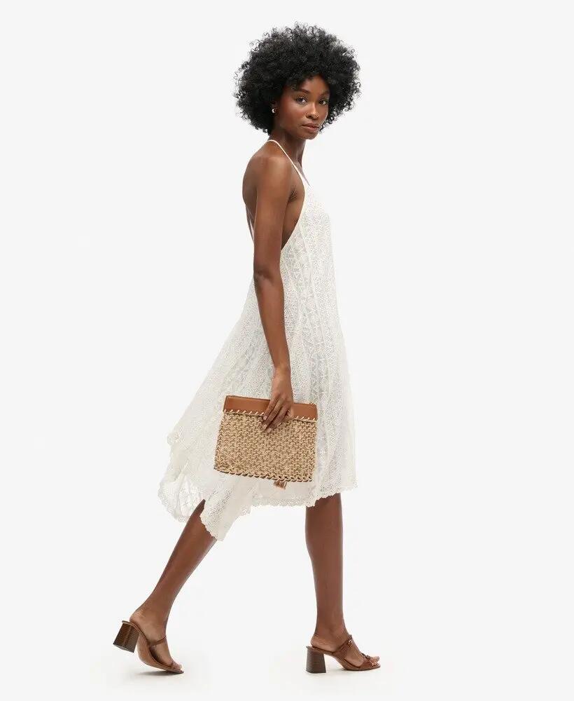 superdry All Lace Midi Dress – Vestido midi em renda Off White 2/7