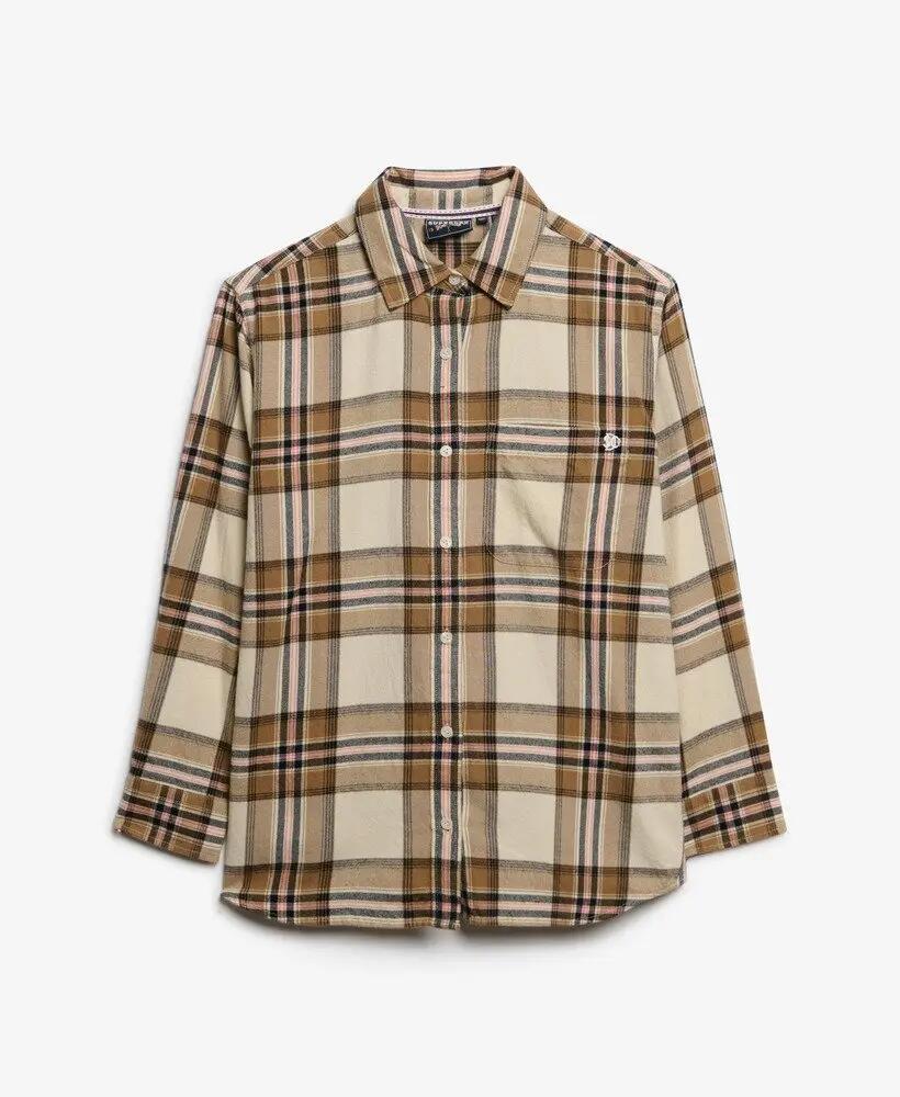 superdry Camisa Boyfriend Flanela às Riscas Oversized 7/7