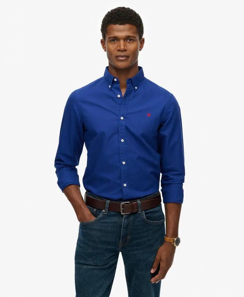 superdry Klasyczna koszula Oxford z długim rękawem z bawełny organicznej 2/6