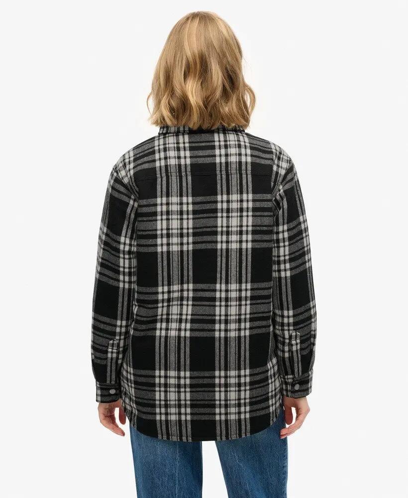superdry Camicia Check Lined oversize in misto lana 5/7