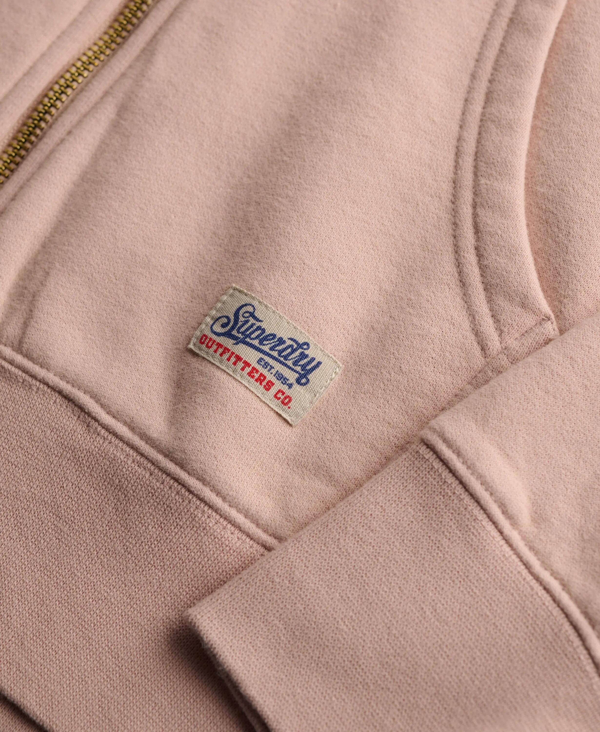 superdry Luxe Casual Zip Hoodie Rose Dust em algodão e poliéster reciclado 7/7