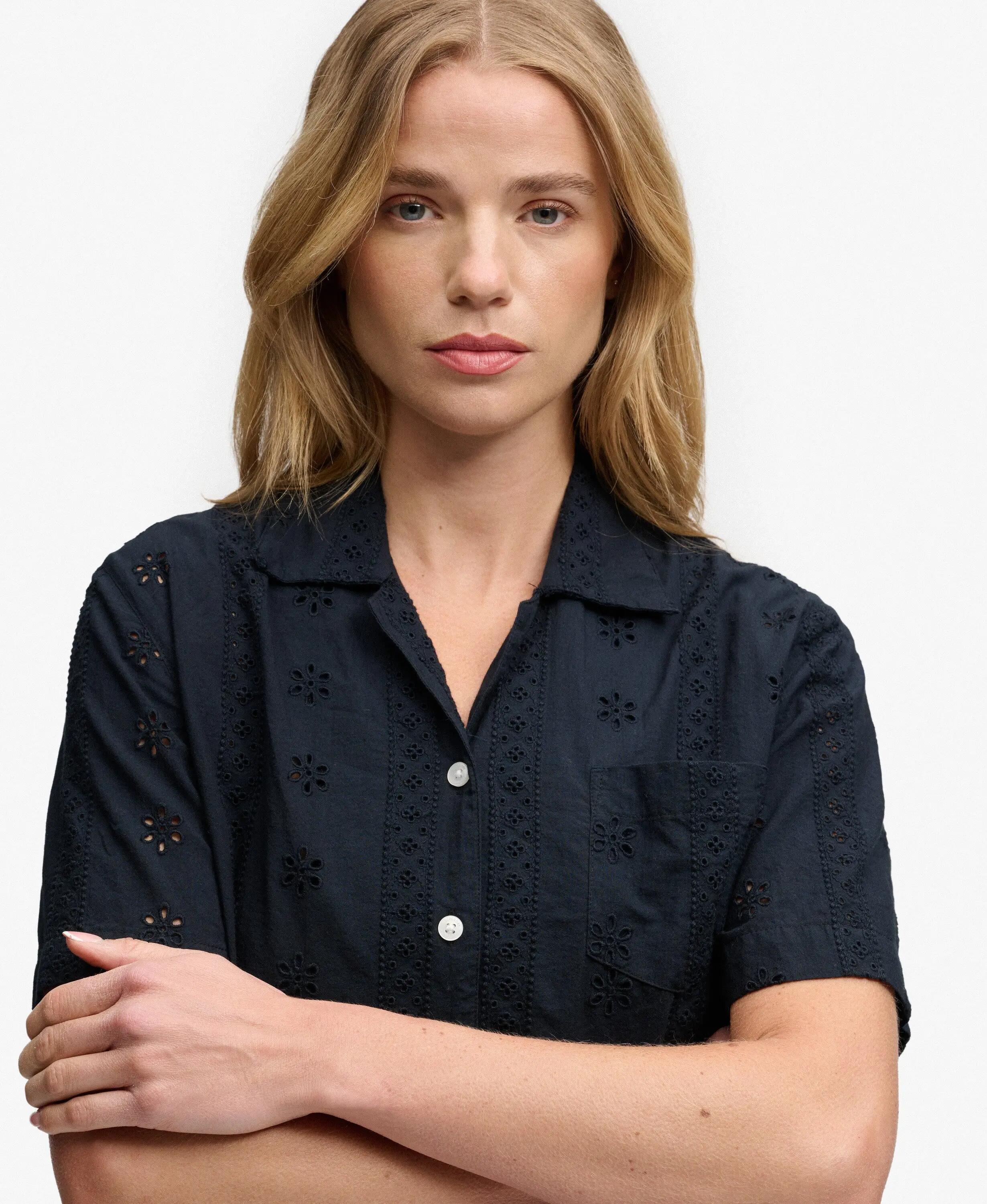 superdry Heritage Broderie Kurzarm-Hemd aus Bio-Baumwolle 4/5