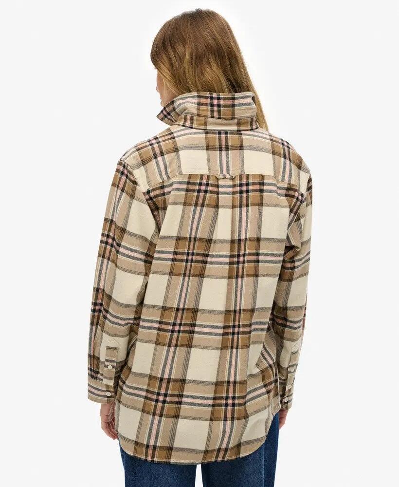 superdry Camisa Boyfriend Flanela às Riscas Oversized 5/7