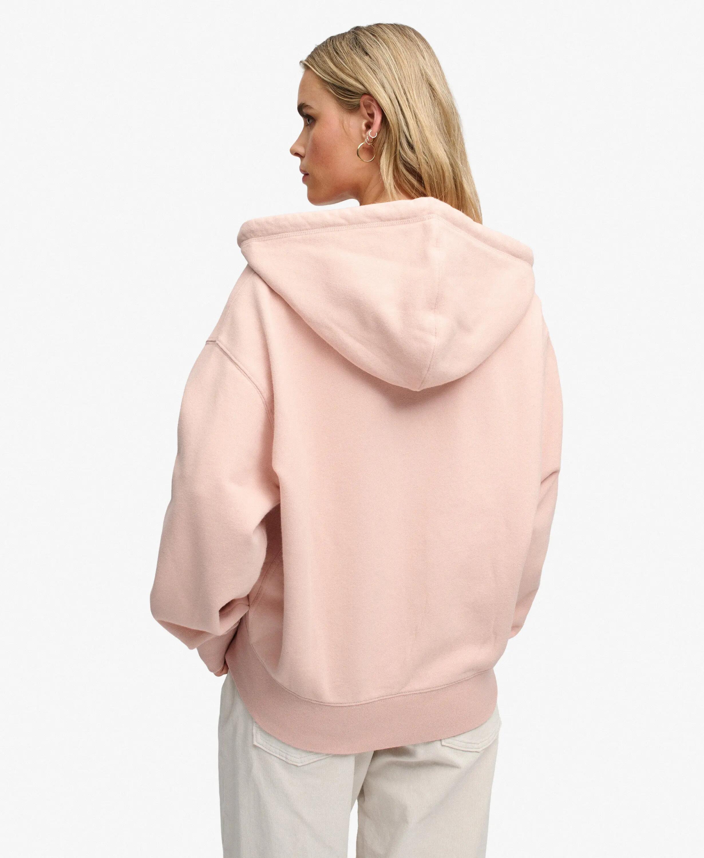 superdry Luxe Casual Zip Hoodie Rose Dust em algodão e poliéster reciclado 6/7