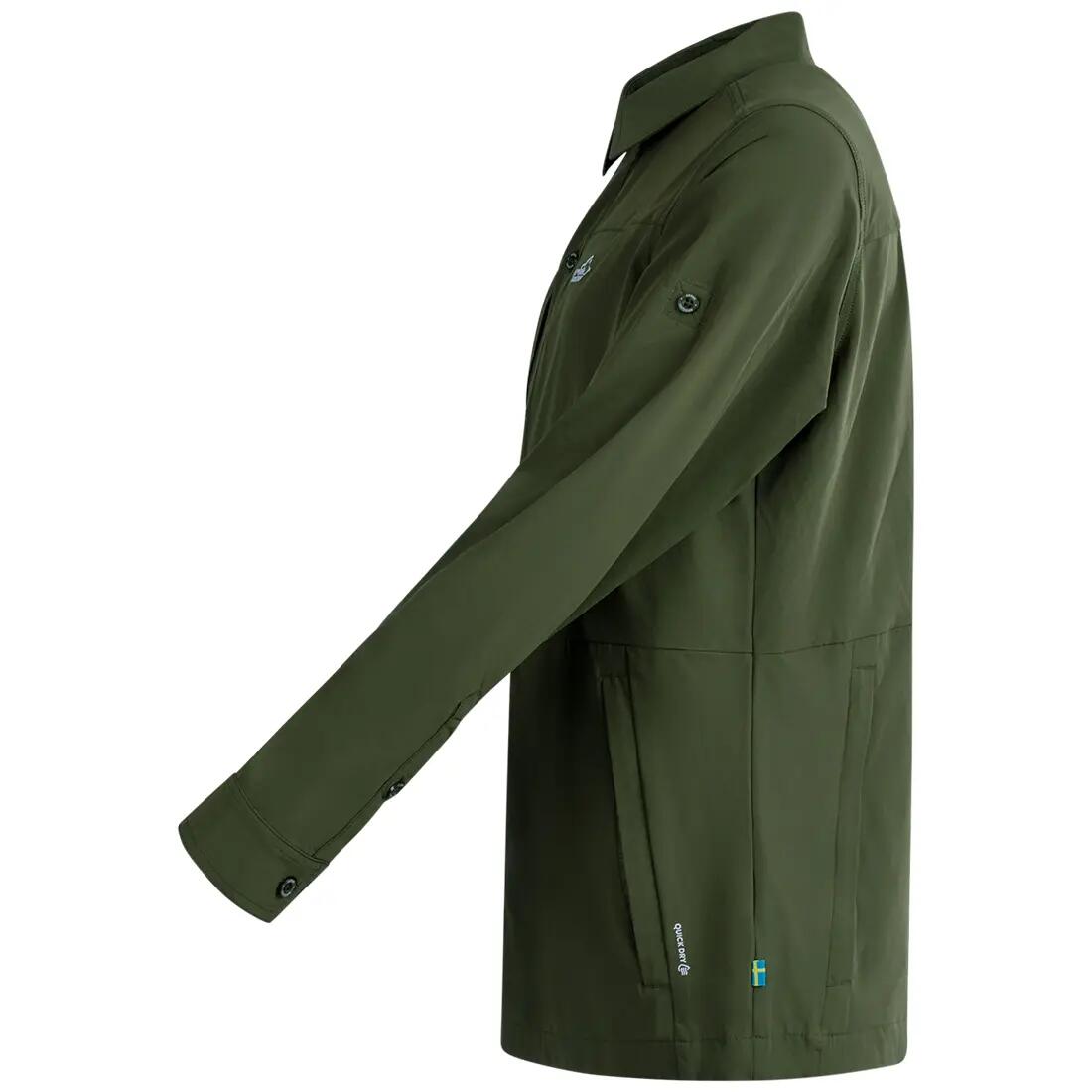 Quick-Dry-Hemd Herren Olivgrün 2/5
