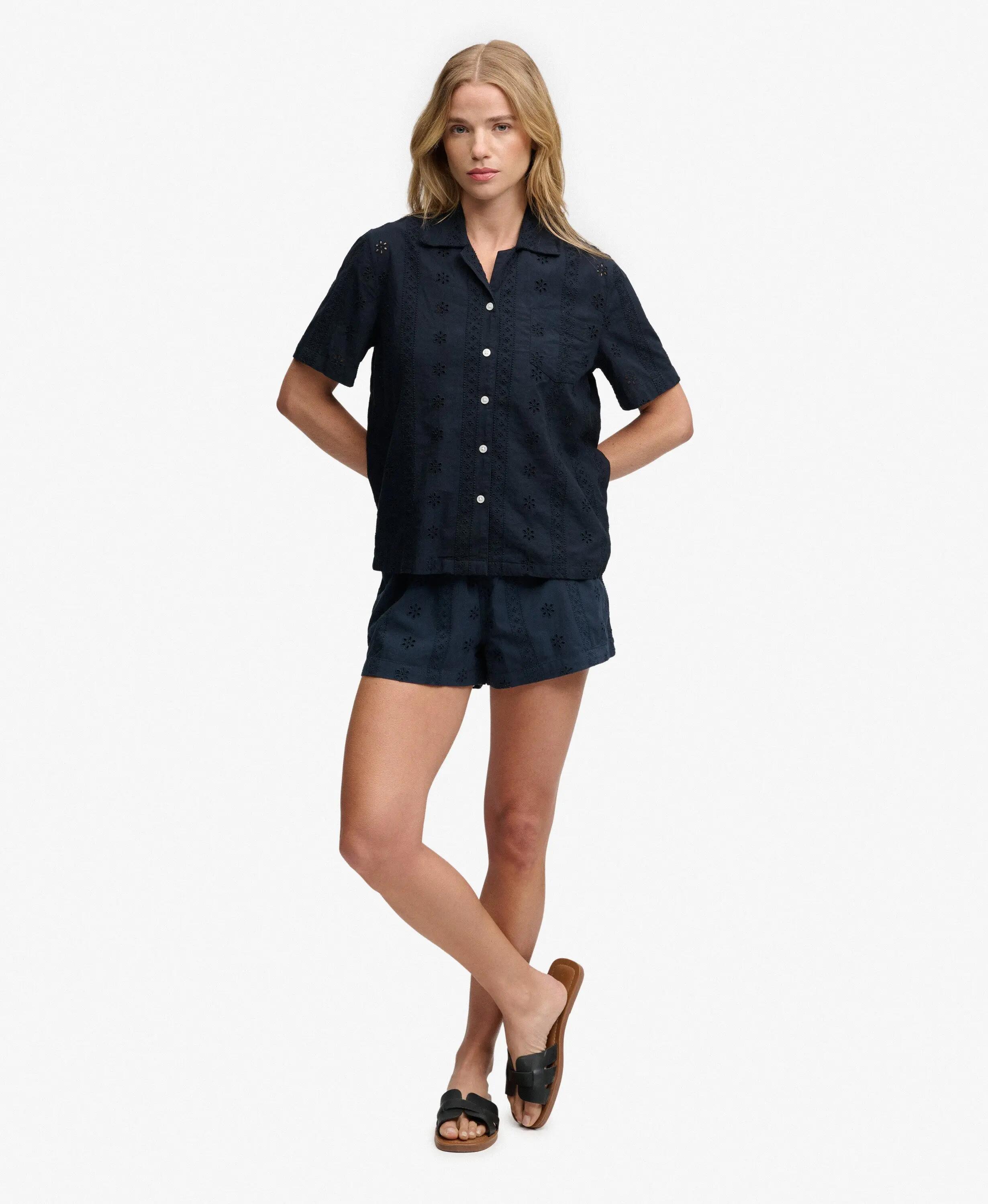 superdry Heritage Broderie Kurzarm-Hemd aus Bio-Baumwolle 3/5