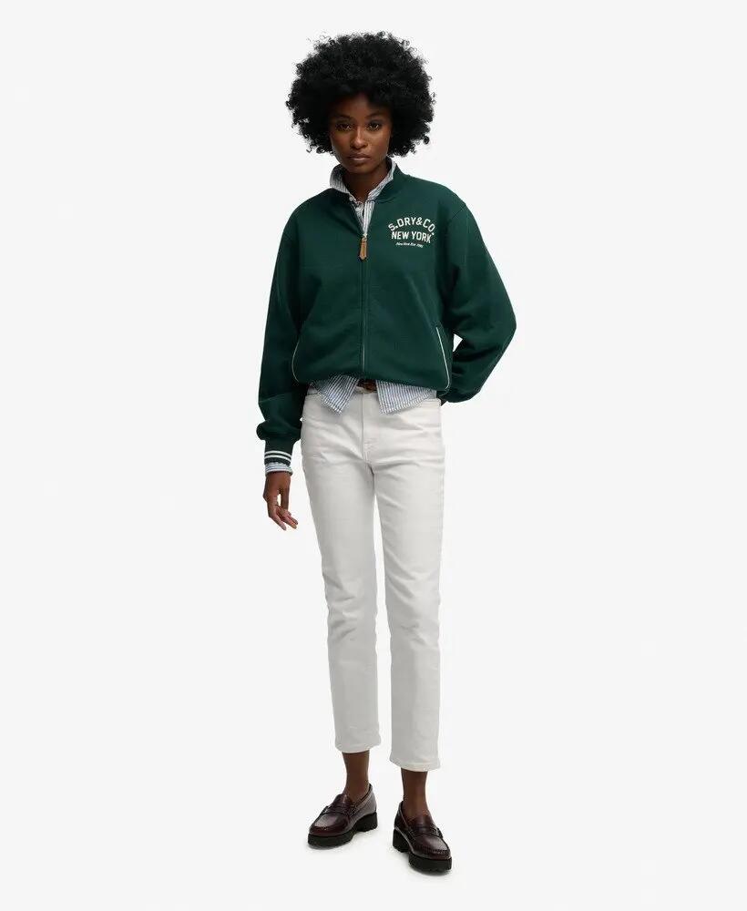 superdry Country Club Jersey Bomber cazadora boxy en algodón y poliéster 3/5