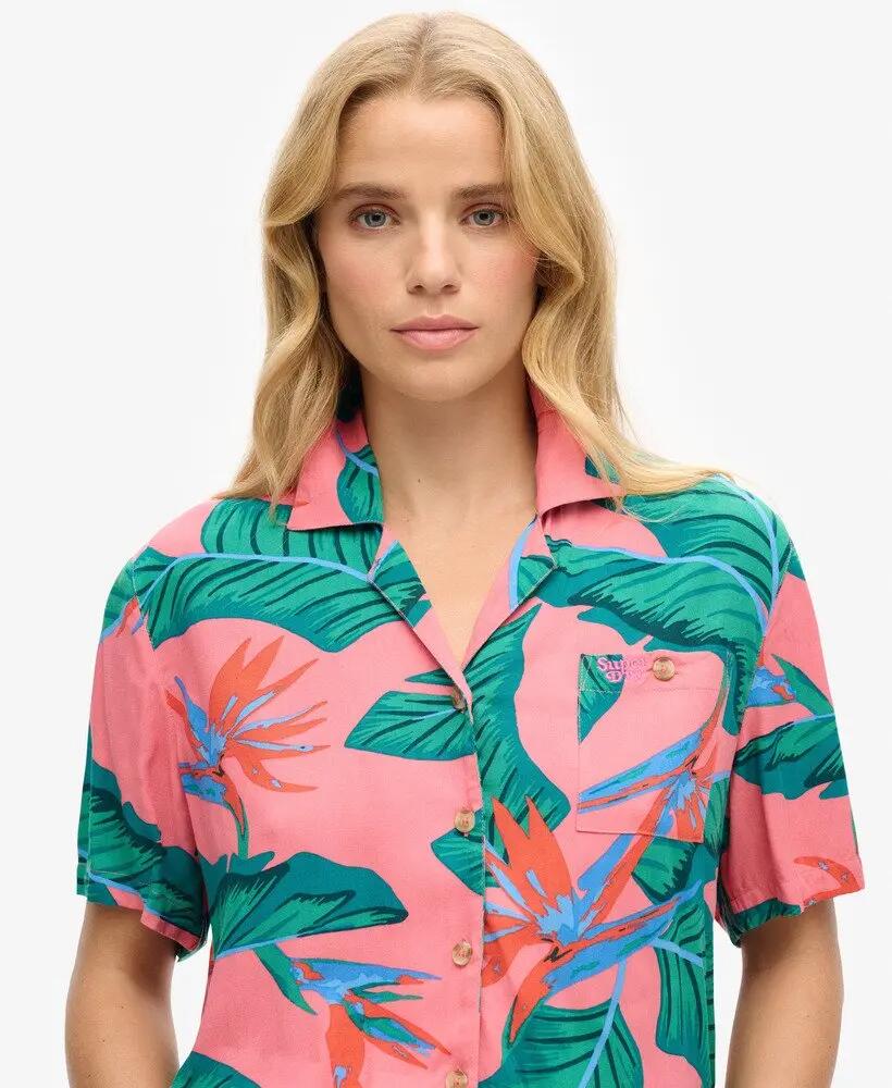 superdry Camisa Beach Resort de viscosa Pink Paradise 3/6