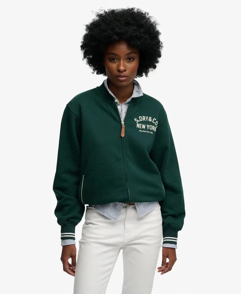 superdry Country Club Jersey Bomber cazadora boxy en algodón y poliéster 2/5