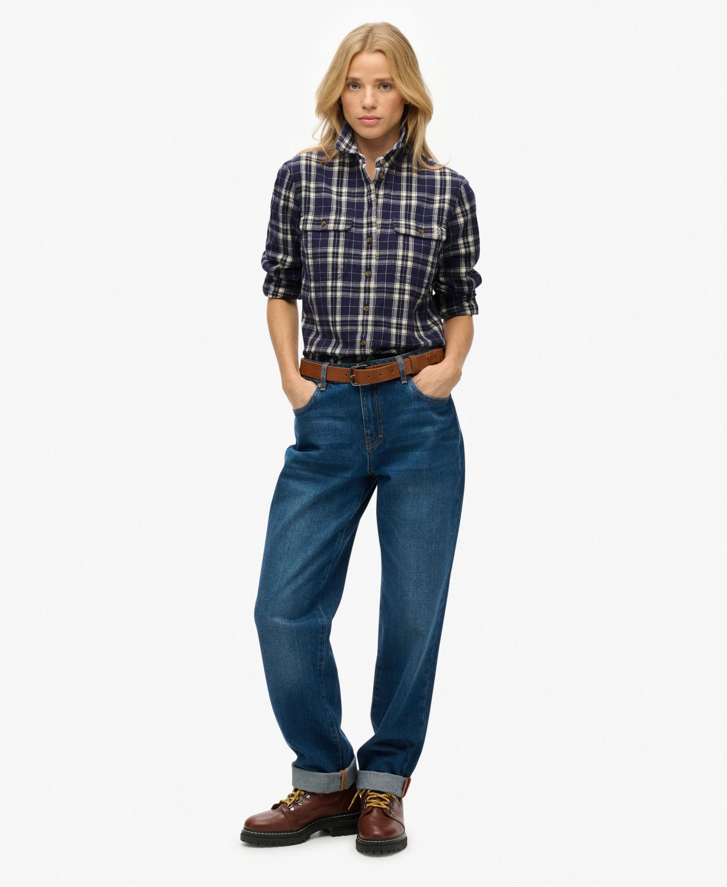 superdry Camicia Lumberjack in Flanella a Quadri – Navy/Green – Navy/Green Check 3/6