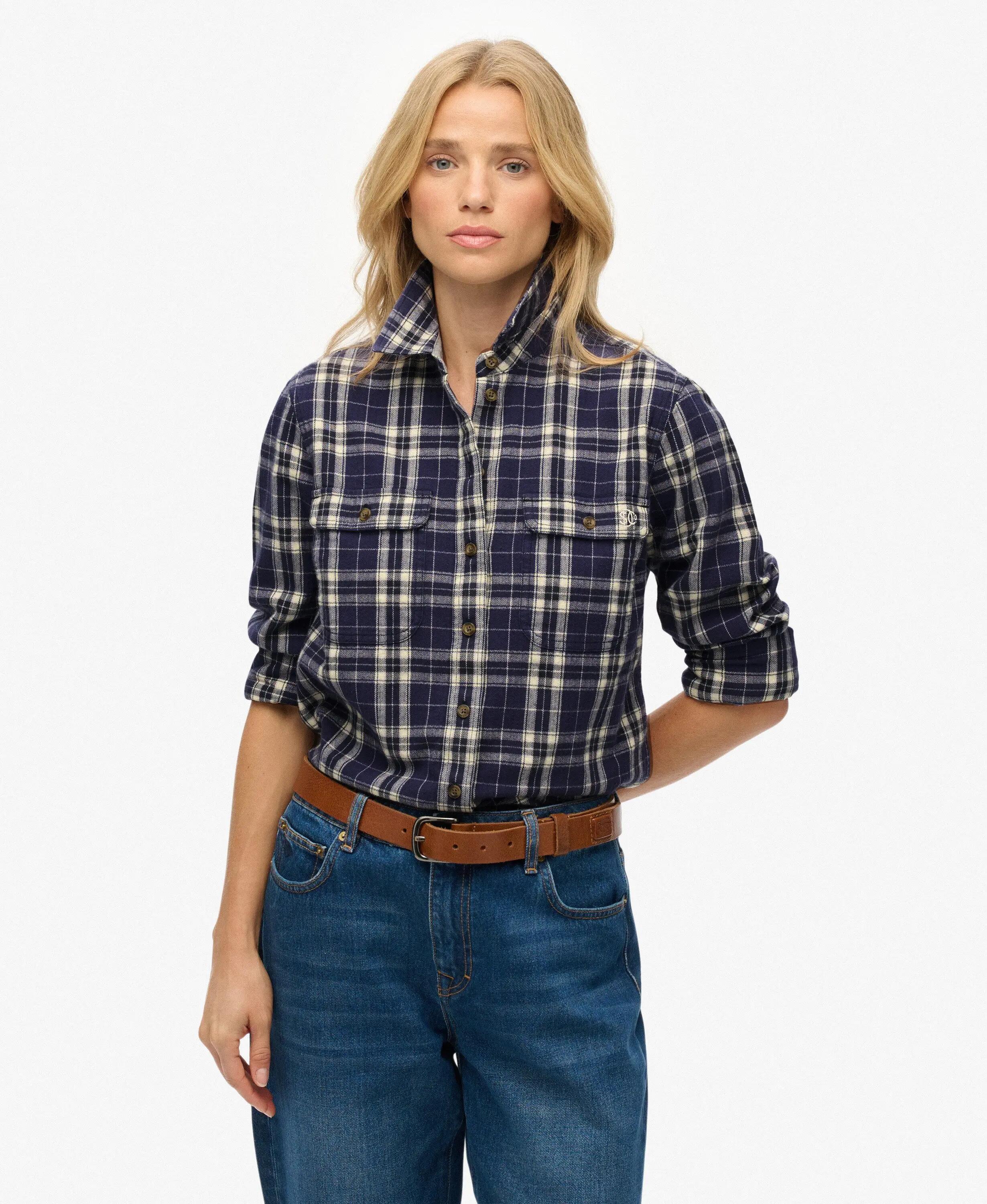 superdry Camicia Lumberjack in Flanella a Quadri – Navy/Green – Navy/Green Check 2/6