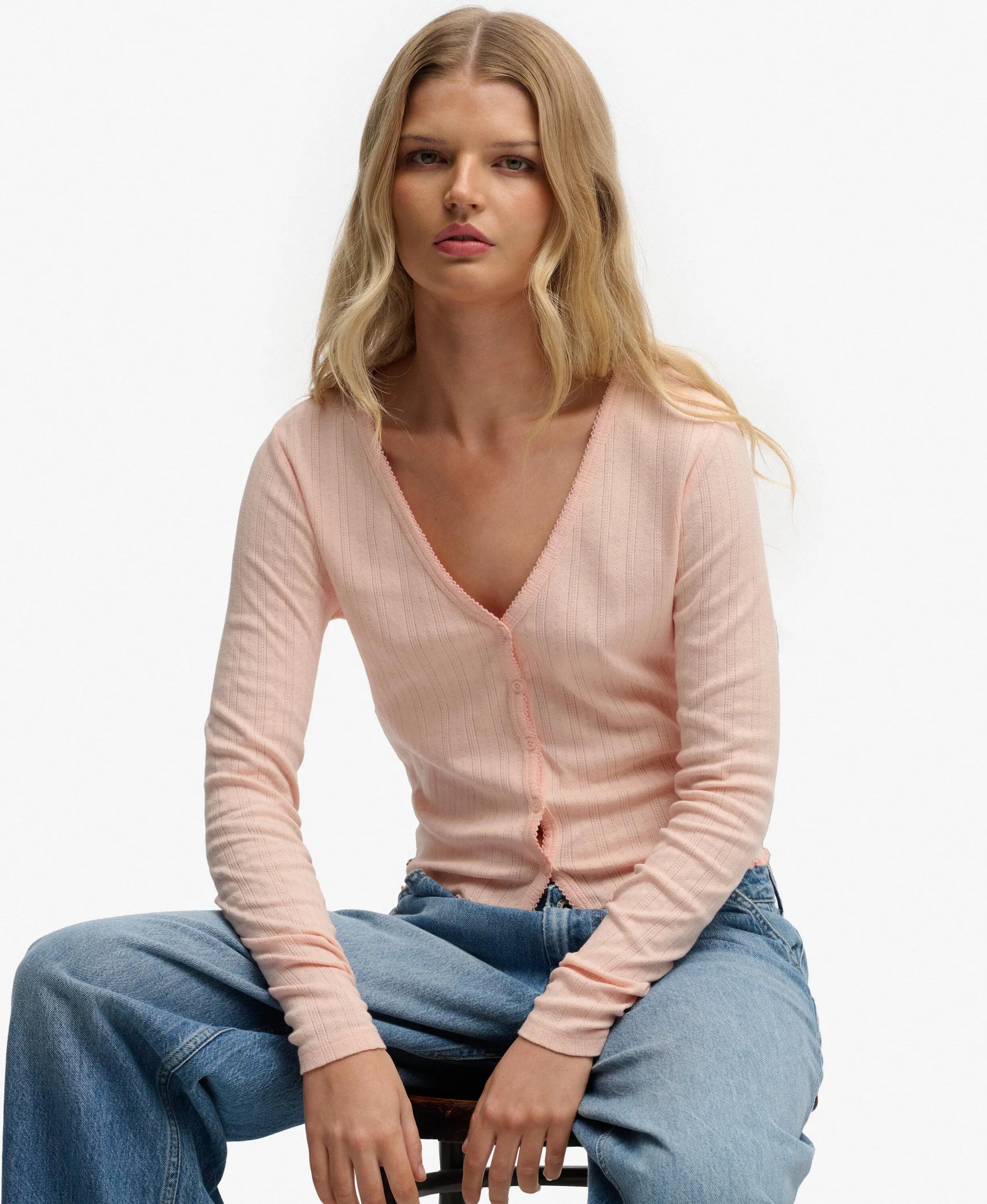 superdry Cardigan Athletic Essential Pointelle em algodão orgânico 2/7