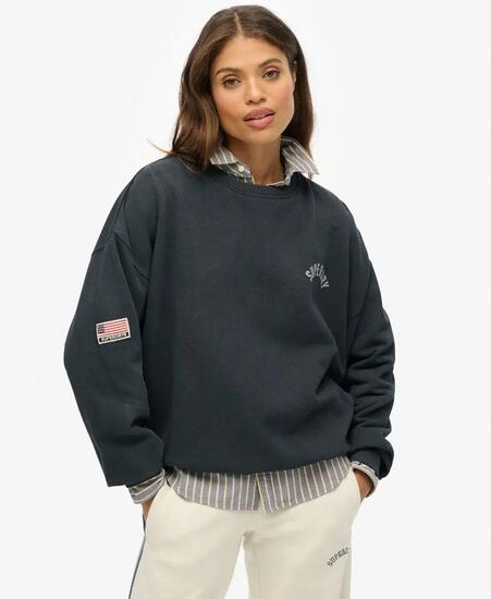 superdry Bluza Athletic Essentials z nadrukiem, bawełna - fason oversize –