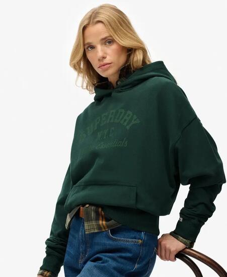 superdry Athletic Essentials Relaxed Hoodie – vestibilità oversize 100% cotone