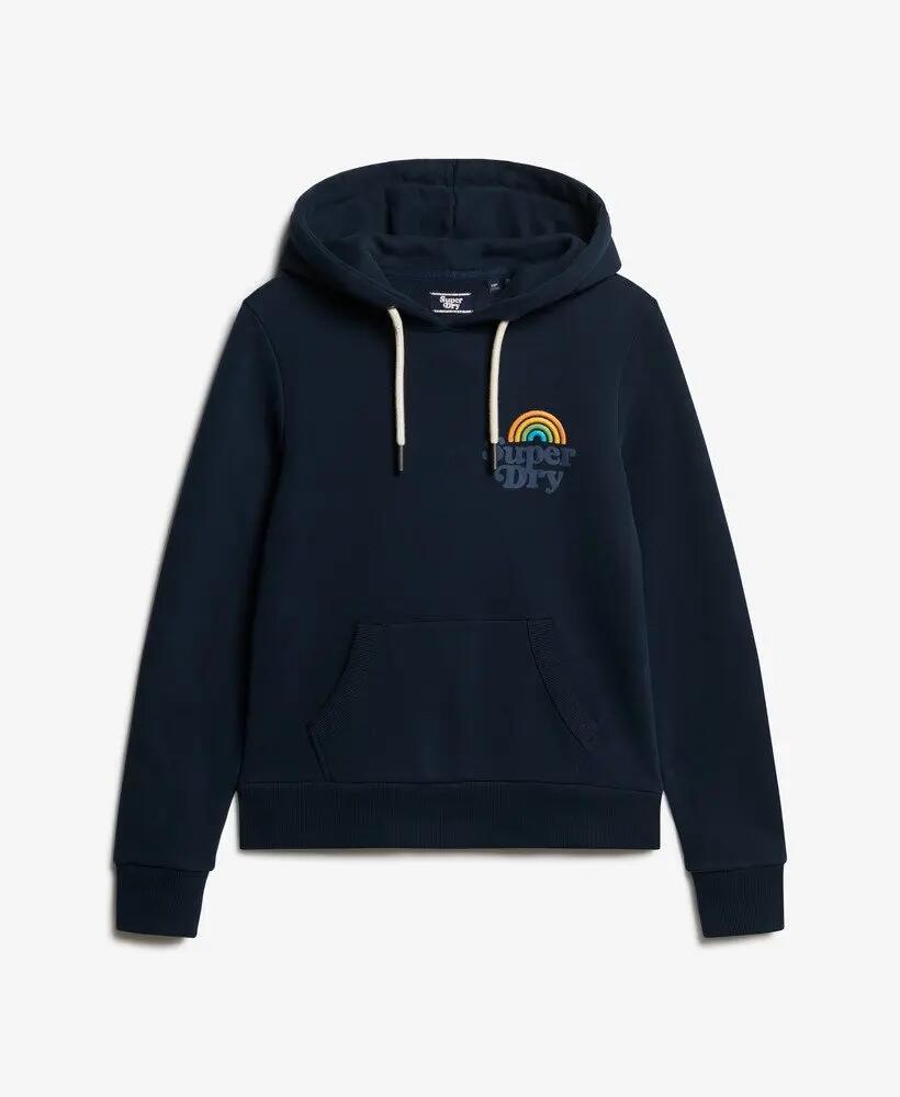 superdry Felpa con cappuccio Vintage Rainbow in cotone-poliestere - Eclipse Navy 6/6