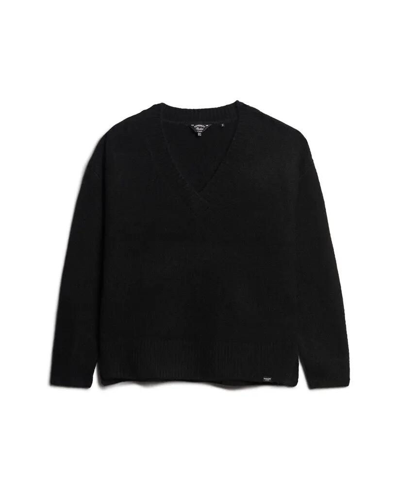 superdry Oversize sweter z dekoltem w serek, mieszanka wełny 6/6