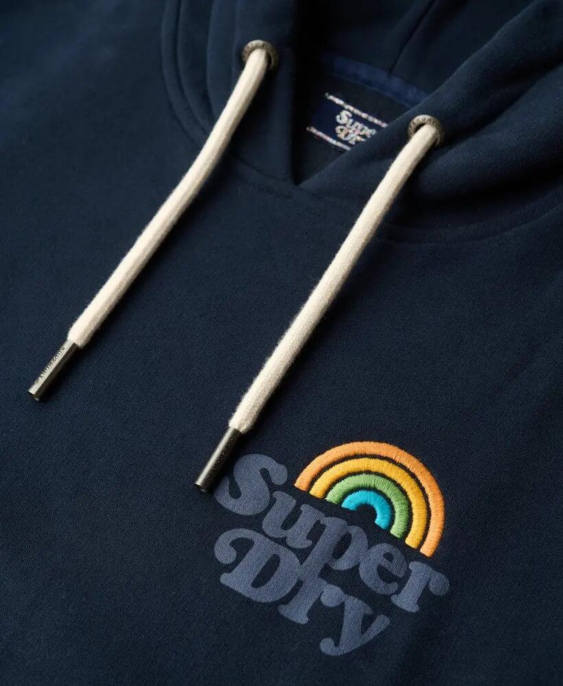 superdry Felpa con cappuccio Vintage Rainbow in cotone-poliestere - Eclipse Navy 5/6