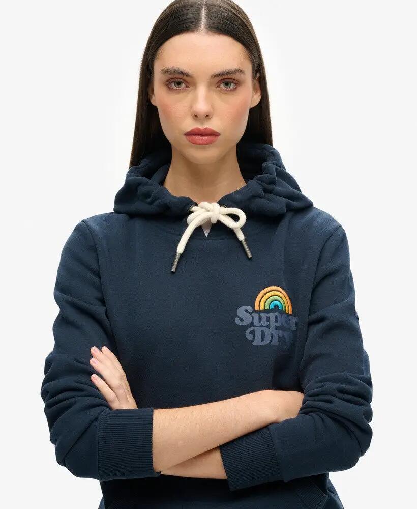 superdry Felpa con cappuccio Vintage Rainbow in cotone-poliestere - Eclipse Navy 3/6