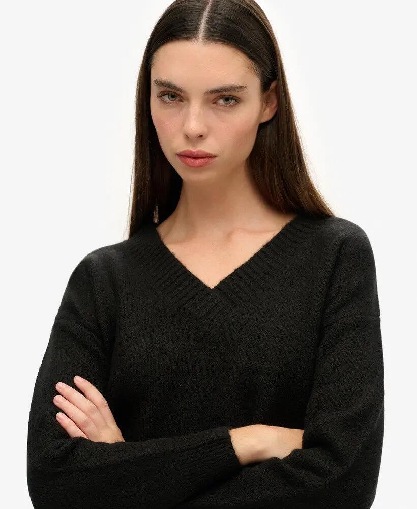 superdry Oversize sweter z dekoltem w serek, mieszanka wełny 3/6