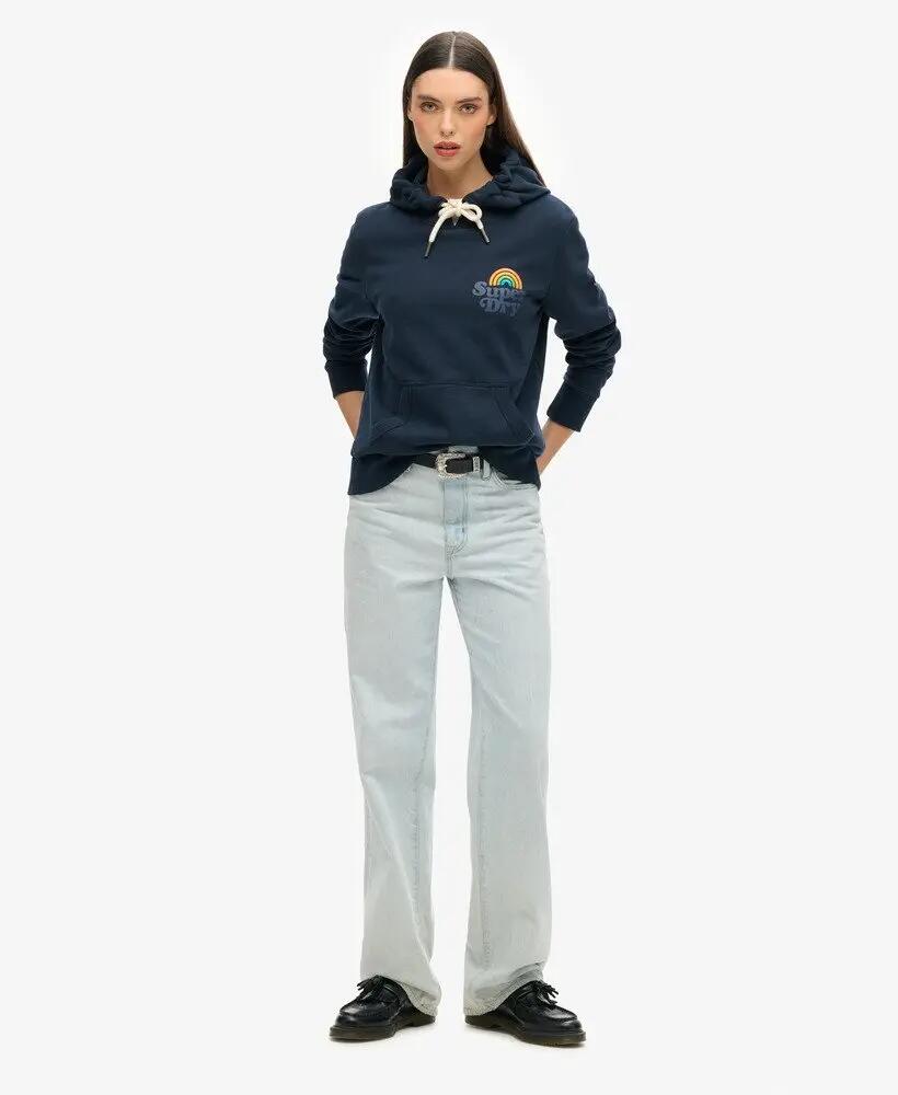 superdry Felpa con cappuccio Vintage Rainbow in cotone-poliestere - Eclipse Navy 2/6