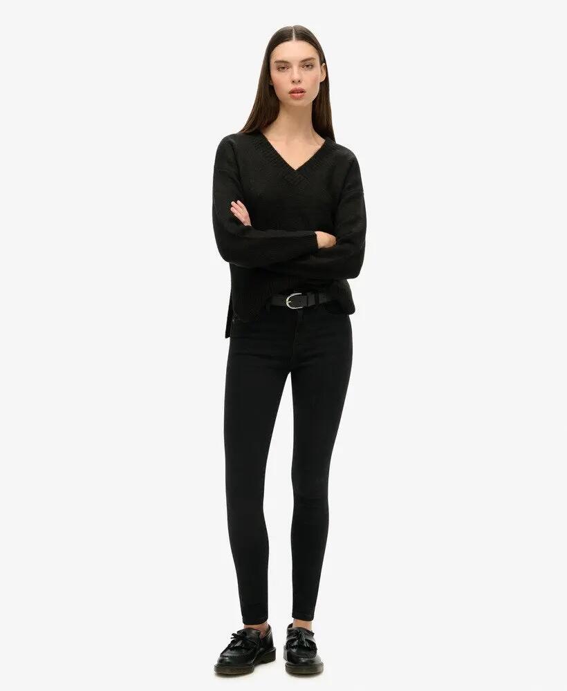 superdry Oversize sweter z dekoltem w serek, mieszanka wełny 2/6