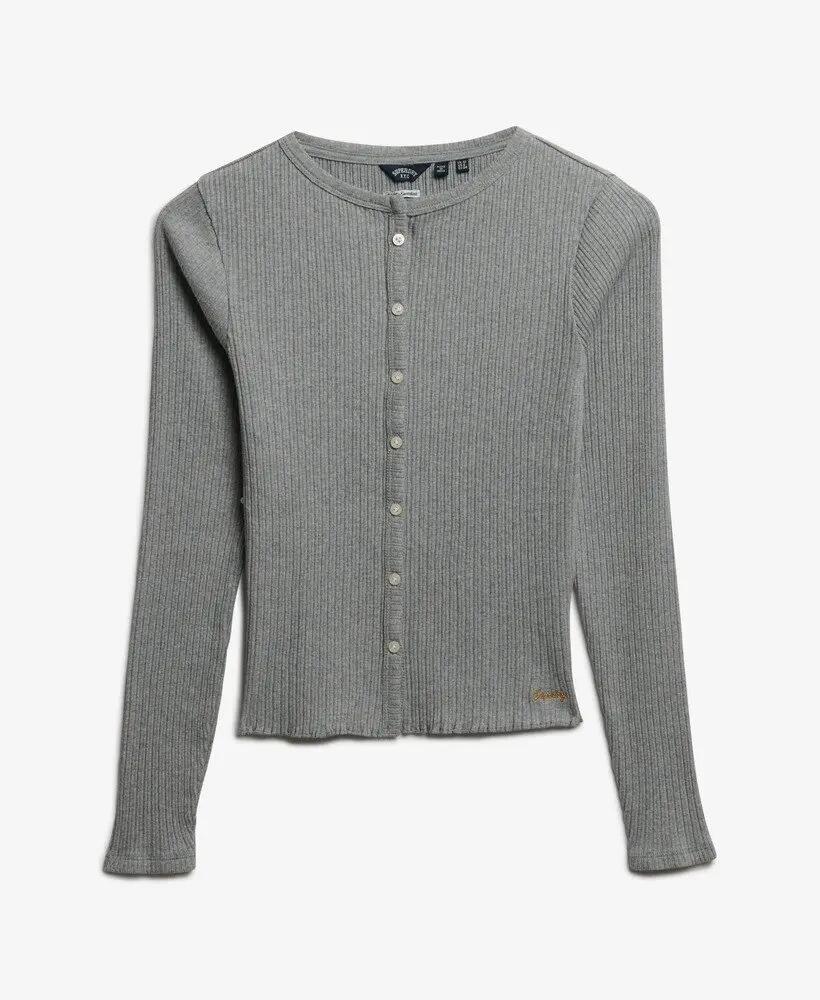 superdry Athletic Essentials Geribbelde Cardigan slim van katoen 6/6