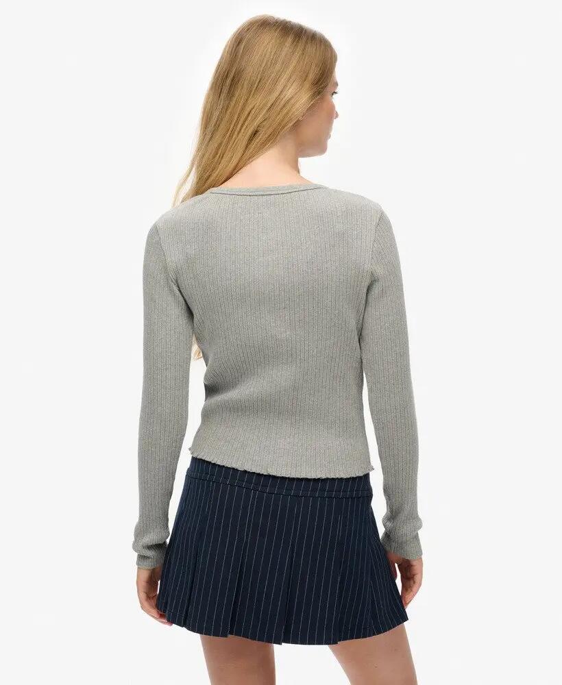 superdry Athletic Essentials Geribbelde Cardigan slim van katoen 5/6