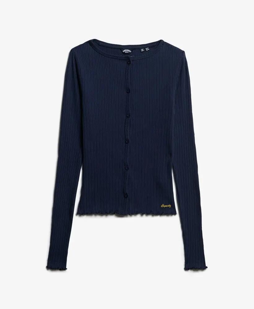 superdry Athletic Essentials Ribgebreide slim cardigan van katoen 6/6