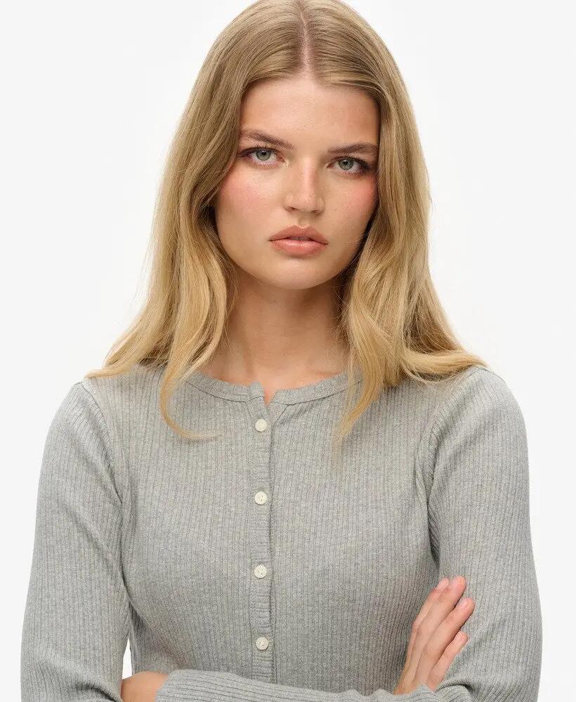 superdry Athletic Essentials Geribbelde Cardigan slim van katoen 4/6
