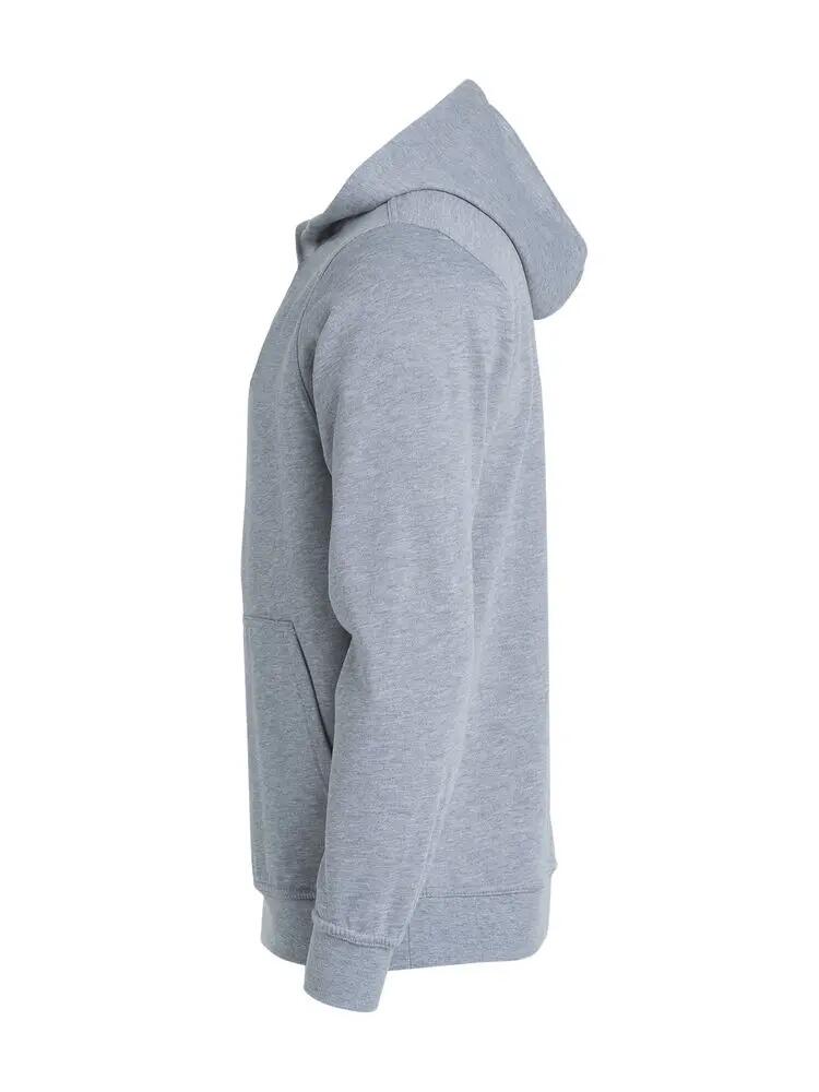 clique Basic Hoody Junior - sudadera con capucha gris jaspeado, suave y 3/4