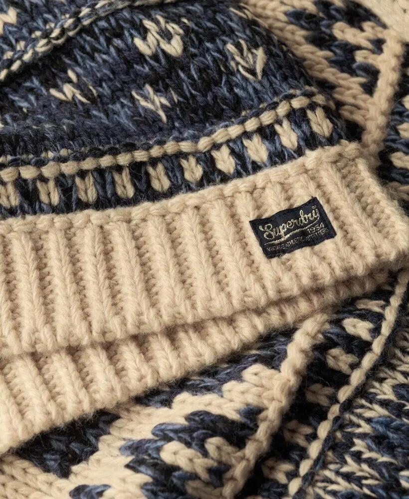 superdry Pull zippé Ski Lodge en maille – Island Ecru 6/7