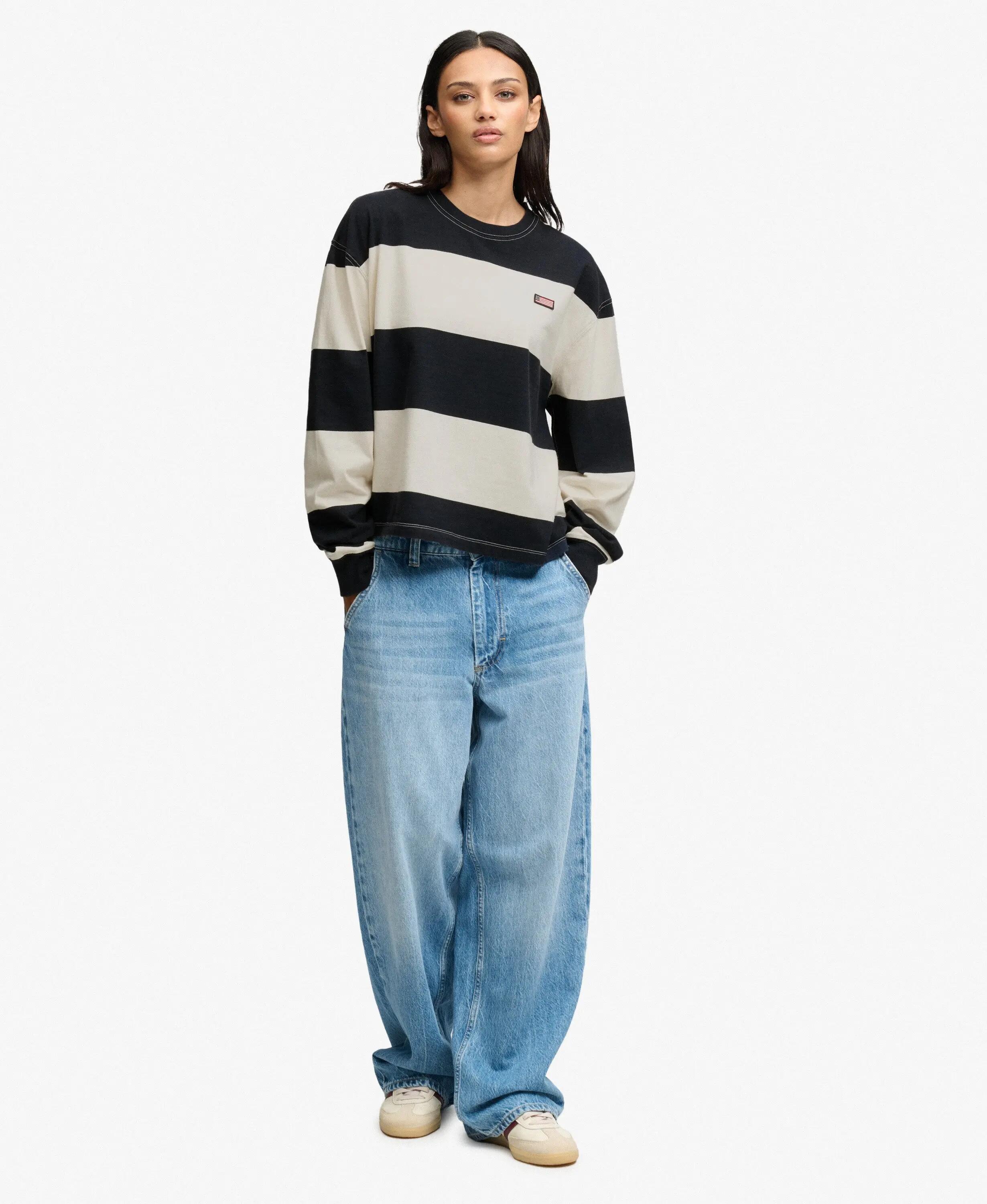superdry Felpa Oversize Athletic Essentials a righe in cotone 3/7