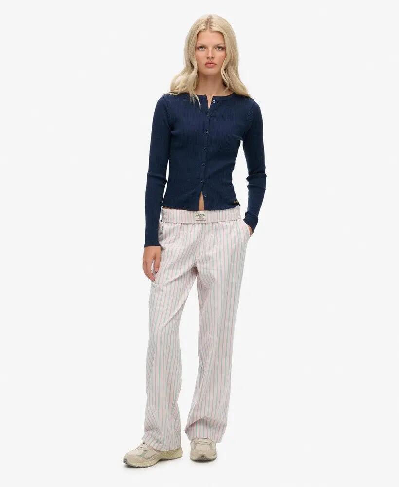 superdry Athletic Essentials Ribgebreide slim cardigan van katoen 3/6