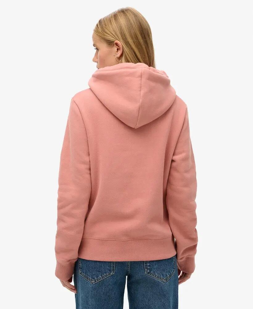 superdry Essential Logo Hoodie – Sweat com capuz bordado Ash Rose 4/7