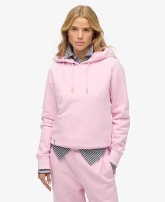 Superdry capuchontrui essential logo geborduurd – pink lady