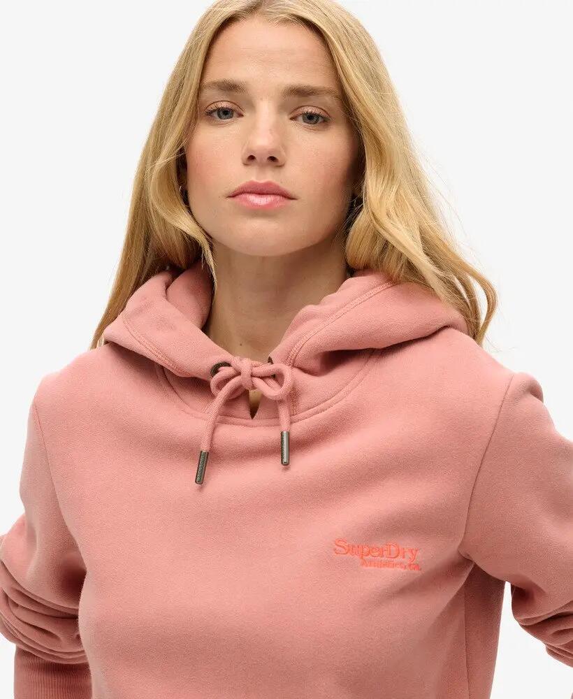 superdry Essential Logo Hoodie – Sweat com capuz bordado Ash Rose 3/7